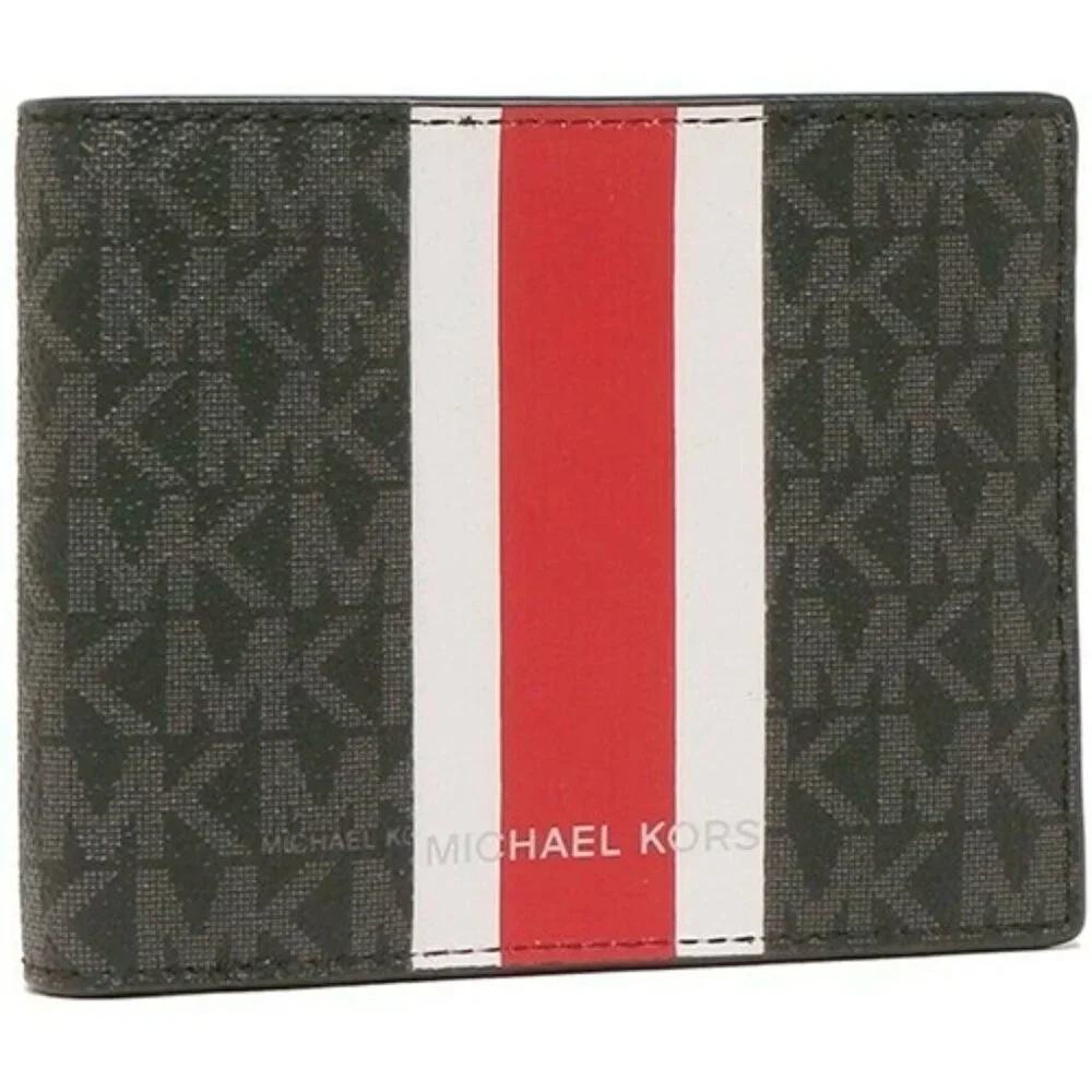 S Michael Kors Billfold Wallet Box Set Black Flame Red Logo 36H1LGFF1B